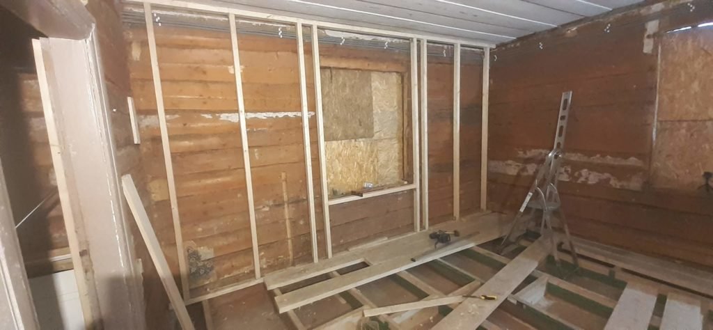 Installing insulation: wall framing