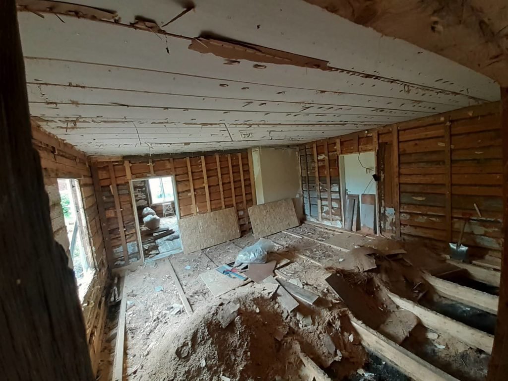 Old sawdust insulation