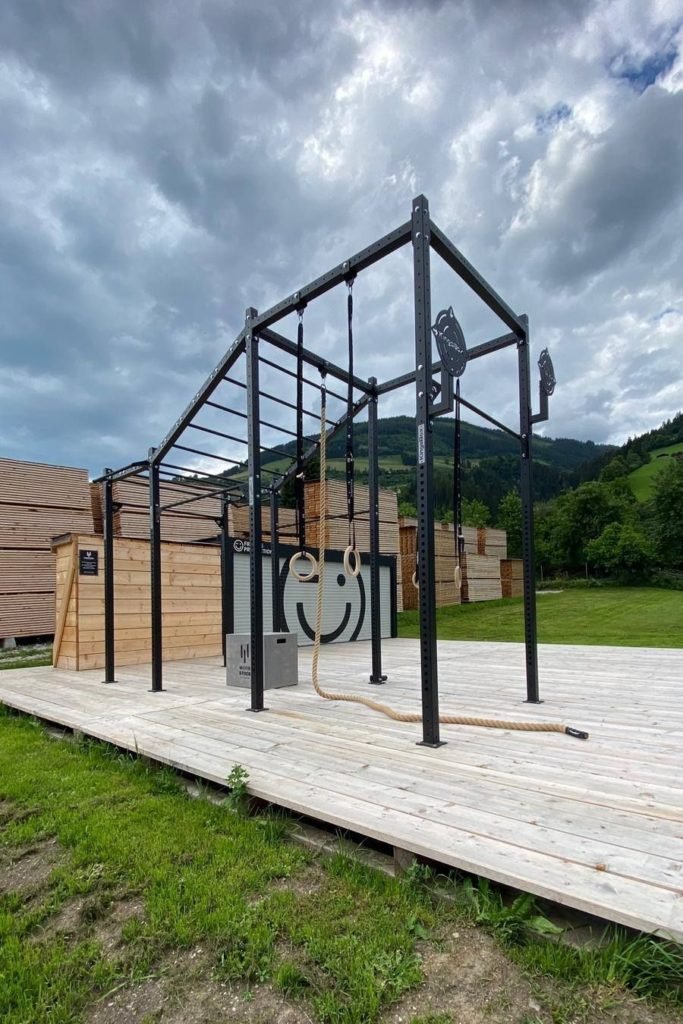 Outdoor gym raised deck